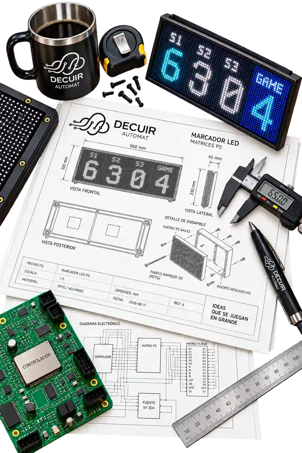 Equipo DECUIR AUTOMAT trabajando en el desarrollo de marcadores para pádel